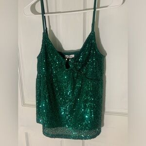 Sparkly Green Tank Top M